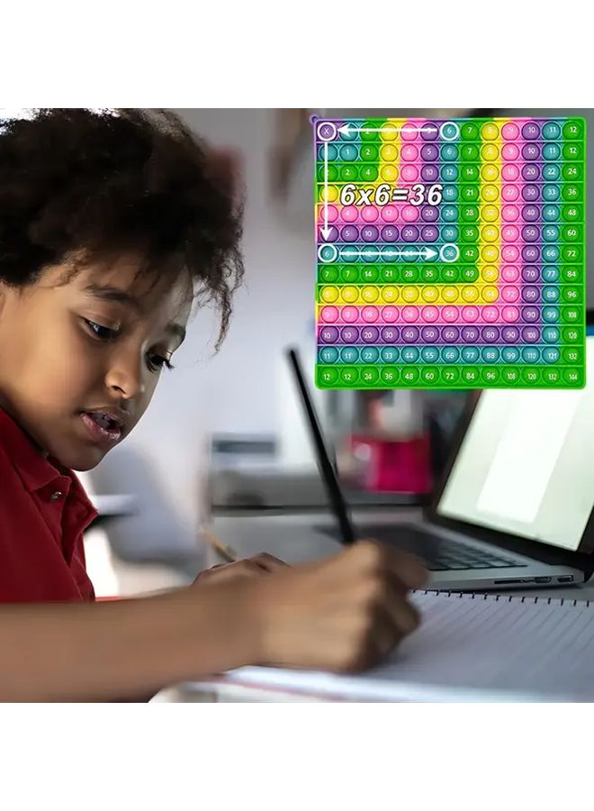 لعبة فقاعات تعليمية مخطط الضرب بألوان الماكرون 12x12 للأطفال والمعلمين - Image 5
