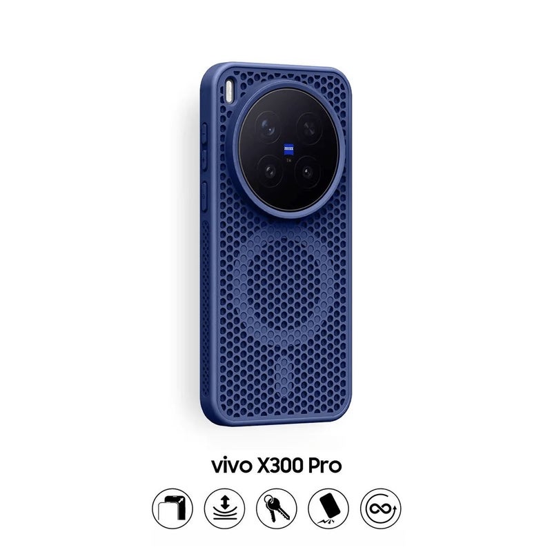 Honeycomb Breathable Phone Case for Vivo X200 Pro Mini Orange Ultra Thin Magnetic Full Coverage Protective Cover Drop Resistant Simple Business Premium Soft Edge for Men Women - Image 1