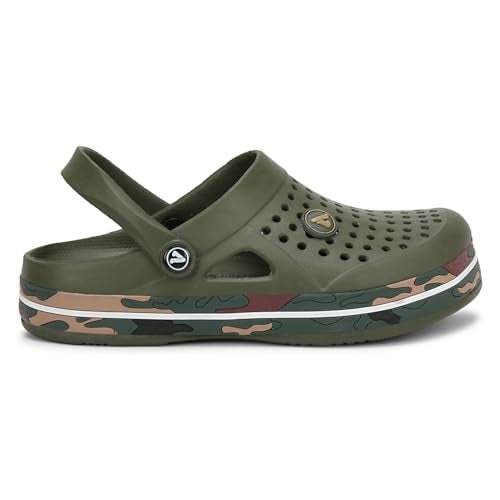 Aqualite Men's NEO-152 Trendy Stylish Fashionable Clogs with Back-Strap| Sandals with Lightweight Regular wear Casual Clogs with Ultra Soft & Flexibility Technology. Olive - Image 3