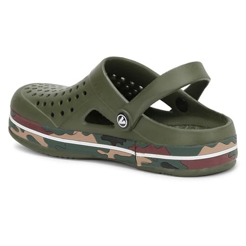 Aqualite Men's NEO-152 Trendy Stylish Fashionable Clogs with Back-Strap| Sandals with Lightweight Regular wear Casual Clogs with Ultra Soft & Flexibility Technology. Olive - Image 4