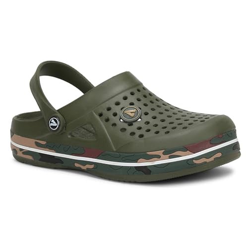 Aqualite Men's NEO-152 Trendy Stylish Fashionable Clogs with Back-Strap| Sandals with Lightweight Regular wear Casual Clogs with Ultra Soft & Flexibility Technology. Olive - Image 2