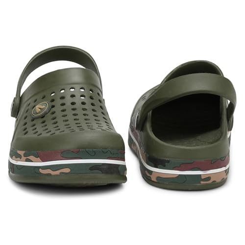 Aqualite Men's NEO-152 Trendy Stylish Fashionable Clogs with Back-Strap| Sandals with Lightweight Regular wear Casual Clogs with Ultra Soft & Flexibility Technology. Olive - Image 5