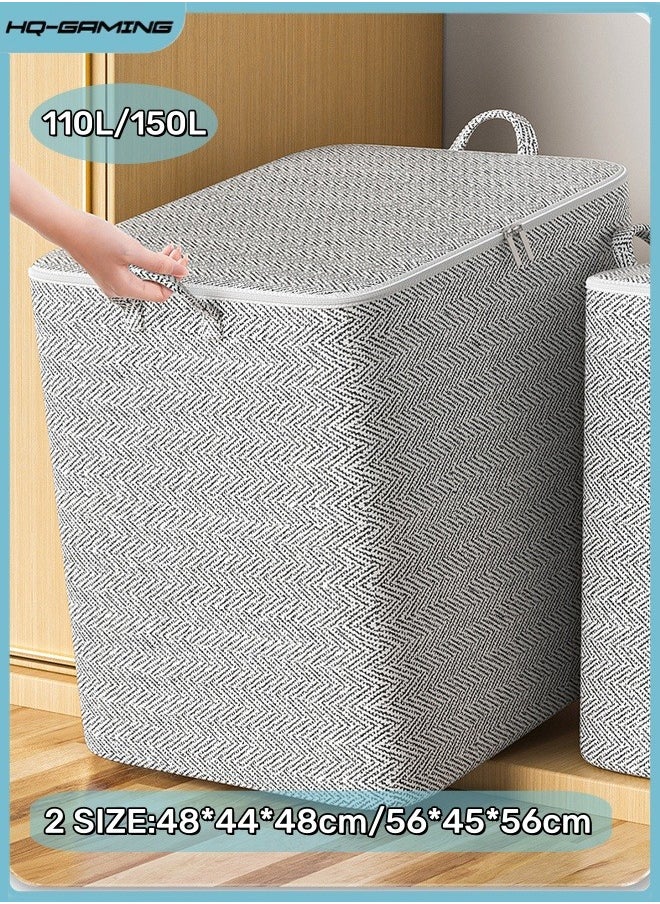 Portable Quilt Storage Bags Non-woven Extra Large Storage Bags Clothes Wardrobe Sorting Storage Bag Houndstooth Pattern Folding Organizer Bag for Clothes Pillows Blankets Bedding (110L/150L) - pzsku/ZBCCACA8FEB2978E593FDZ/45/_/1736502609/b9a47119-502b-47f4-b28b-7bd0c1e1af0c