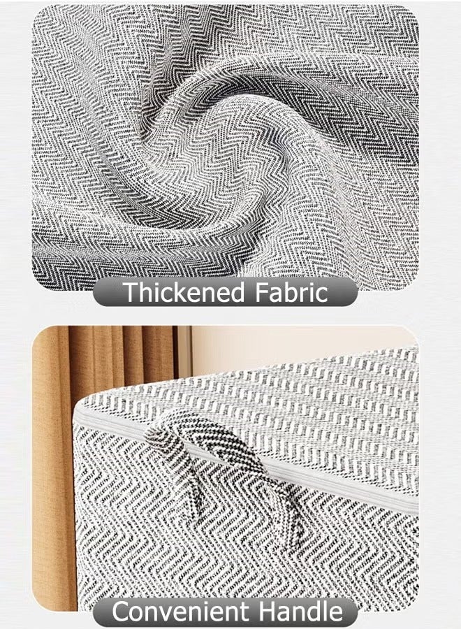 HQ-GAMING Portable Quilt Storage Bags Non-woven Extra Large Storage Bags Clothes Wardrobe Sorting Storage Bag Houndstooth Pattern Folding Organizer Bag for Clothes Pillows Blankets (30L/110L/150L/220L) - Image 3