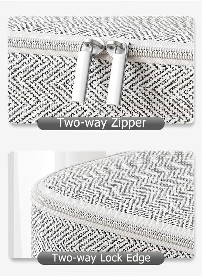 HQ-GAMING Portable Quilt Storage Bags Non-woven Extra Large Storage Bags Clothes Wardrobe Sorting Storage Bag Houndstooth Pattern Folding Organizer Bag for Clothes Pillows Blankets (30L/110L/150L/220L) - Image 4