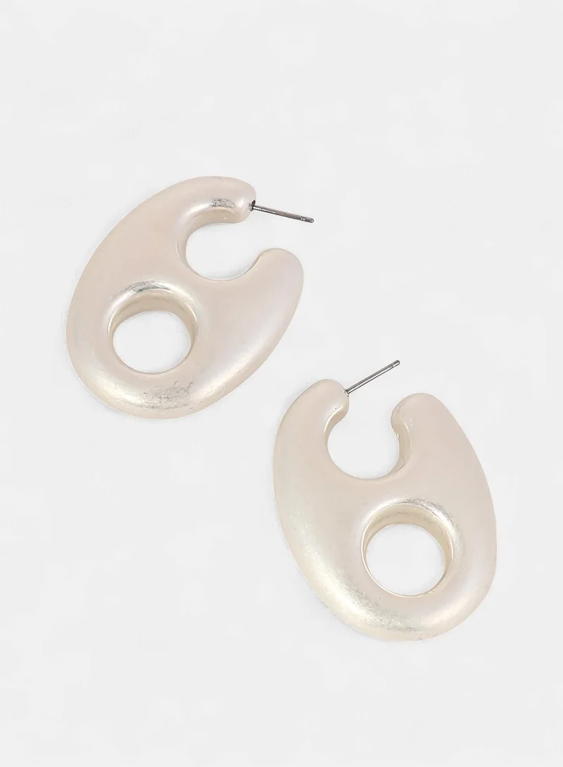 SOHI Large Bolt Artificial Hoop Earring Jewellery