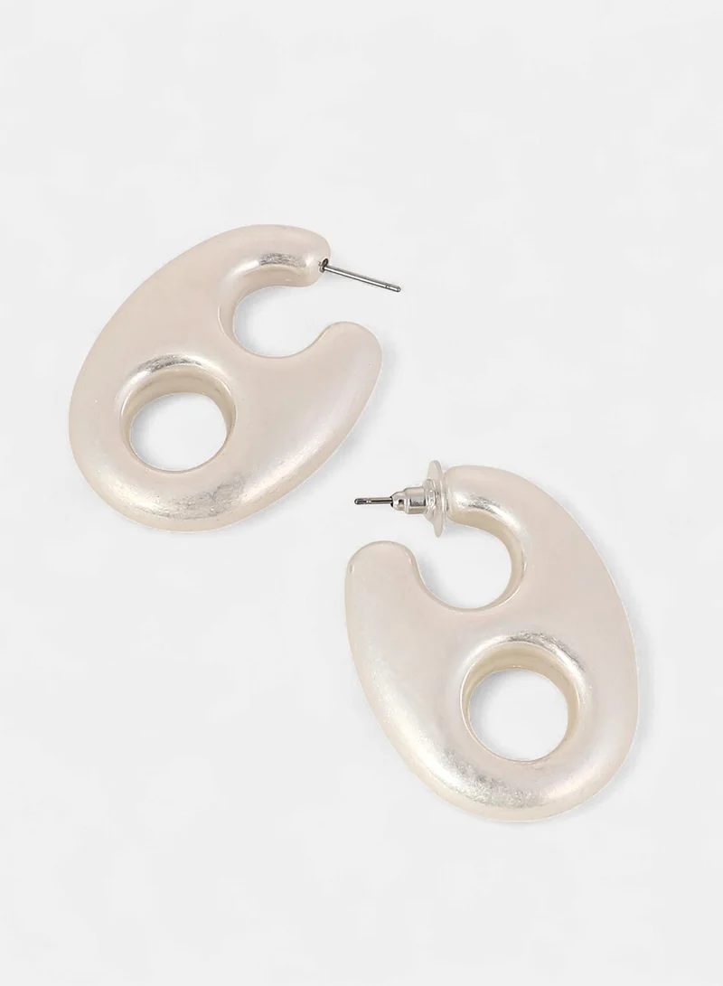SOHI Large Bolt Artificial Hoop Earring Jewellery