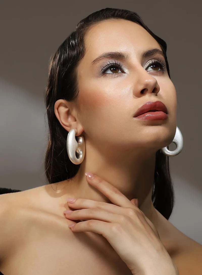 SOHI Large Bolt Artificial Hoop Earring Jewellery
