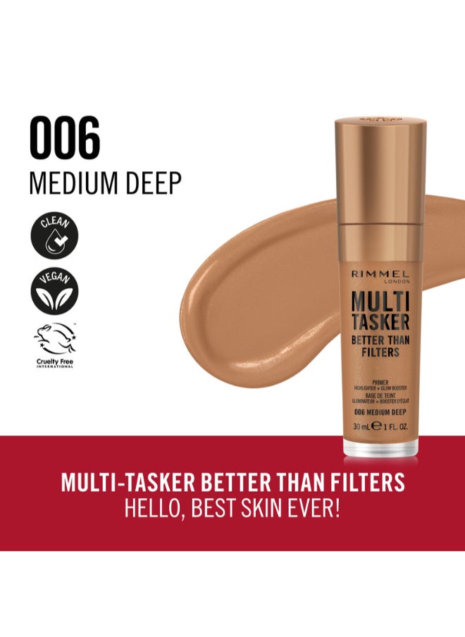 RIMMEL LONDON برايمر للوجه متعدد المهام أفضل من المرشحات، معزز للتوهج وهايلايتر - 006 - متوسط عميق 30 مل  - Image 2