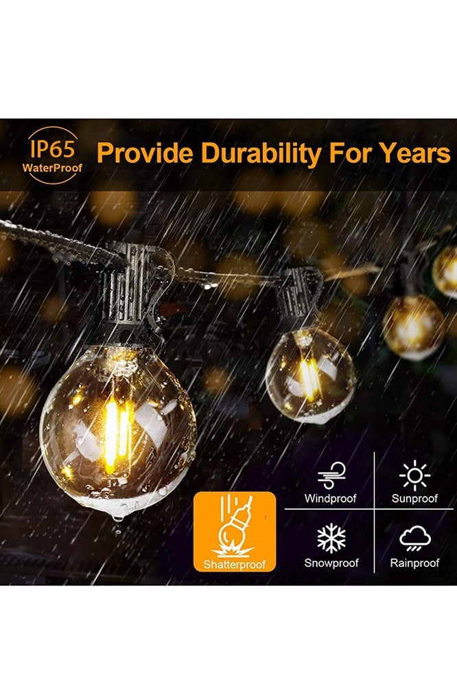 Decorative String Light 25 Lamp Bulb Outdoor String Lights Led Lights for Decoration Weatherproof Commercial Garden Hanging Outdoor Lights G40 Festoon Lights for Patio Backyard Party Decor - Image 3