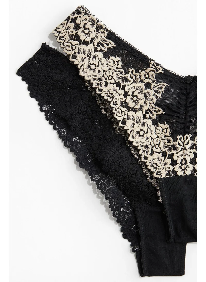 H&M 2-pack lace Brazilian briefs