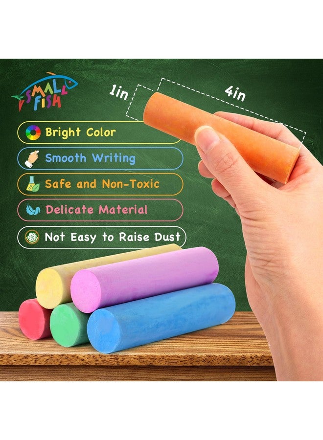 SMALL FISH 160Pcs Sidewalk Chalks Set In 16 Colors: Jumbo Washable Drawing Chalk For Kids Outdoor Art, Non-Toxic Dustless Colored Giant Box Chalkboard Chalk For Toddler Painting On Blackboard, Playground, Party - Image 2