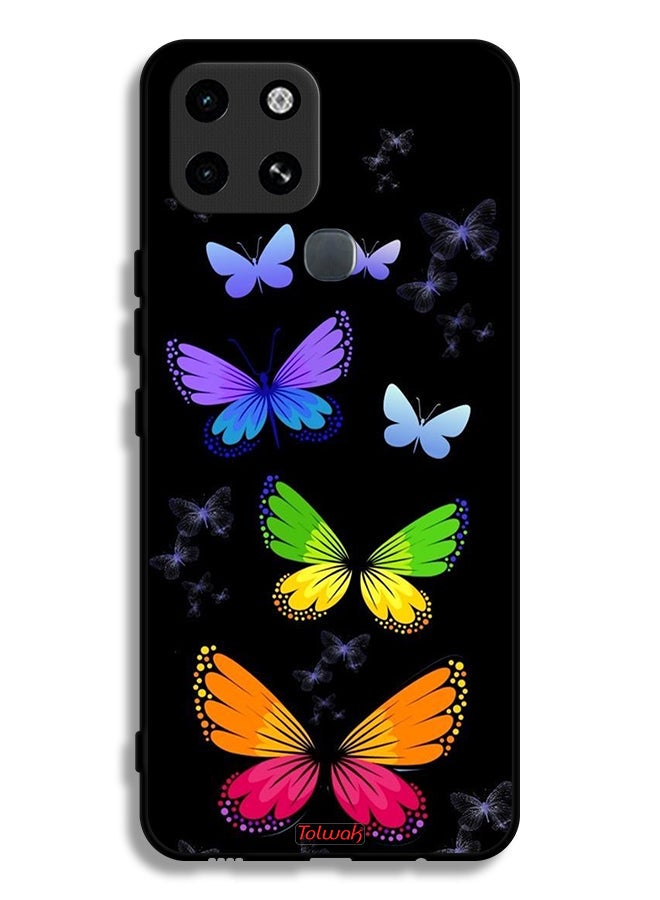 Tolwak Infinix Smart 6 Protective Case Cover Colorful Butterflies - Image 2