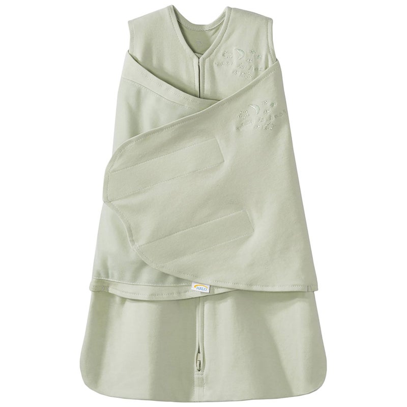 HALO 100 Cotton Sleepsack Swaddle 3Way Adjustable Wearable Blanket TOG 15 Sage Newborn 03 Months - Image 2