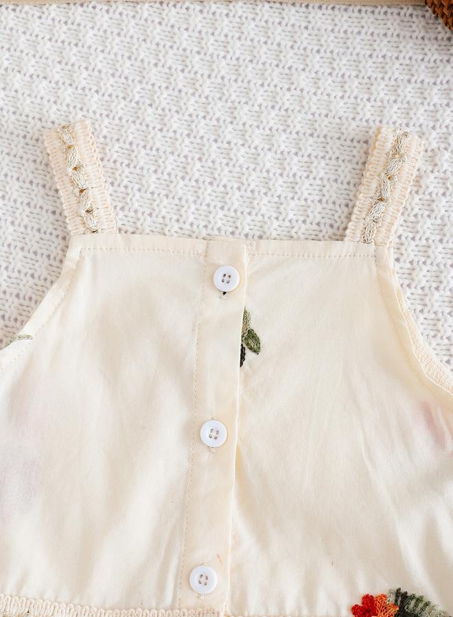 Take Two Girls Floral Print Sleeveless Ruffle Hem Top And Shorts Set - Image 3