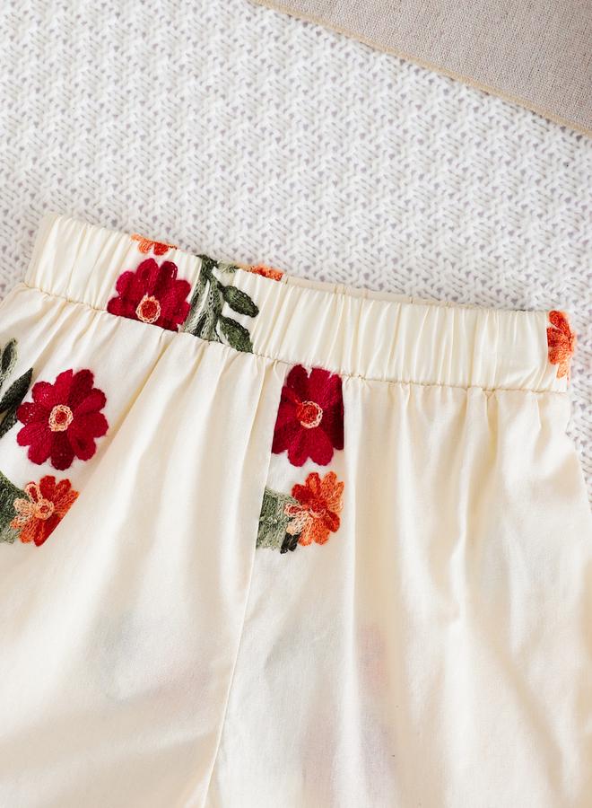 Take Two Girls Floral Print Sleeveless Ruffle Hem Top And Shorts Set - Image 5