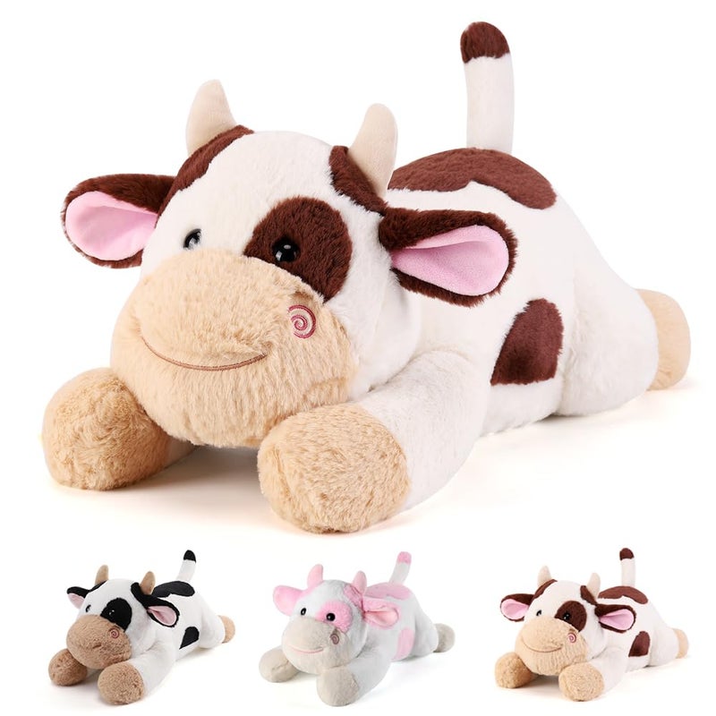 gnomantic Cow Weighted Stuffed Animals 22 Inch 45 Pounds Weighted Plushies Cow Stuffed Animals Big Plush Pillow Cute Plush Toys Gifts for Kids Adults 22 45 lbs Brown - Image 3