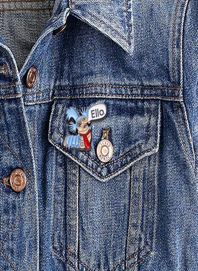 DAYANEY Ello Worm Vintage Lapel Pins, Enamel Hat Pins for Backpacks Brooches and Pin as Funny Enamel Pin, Cool Bag Badge for Ello Worm Vintage Merch for Women/Men - Image 2