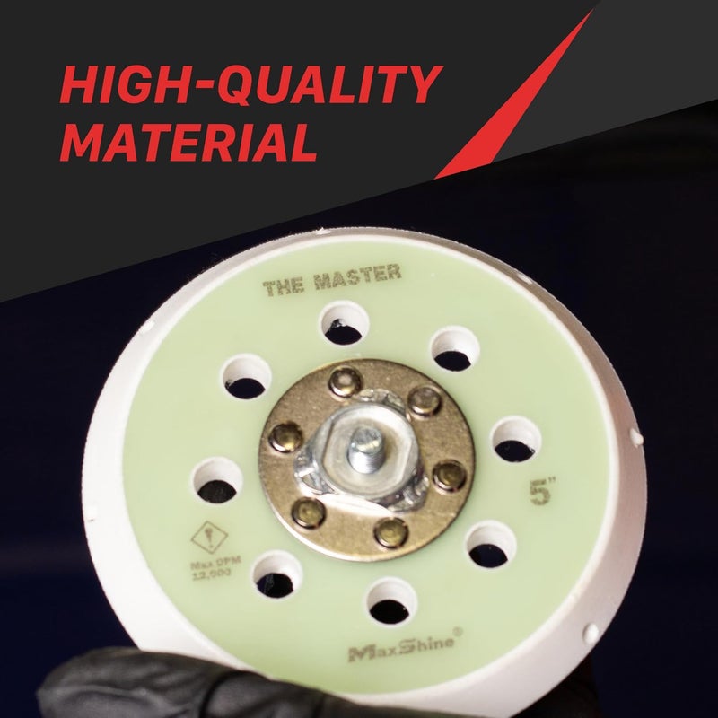 MaxShine 6” Universal Hook & Loop Dual Action Backing Plate | Fits Polishers with 5/16” Thread | Supports Up to 10,000 OPM | Compatible with All Dual Action Polishers for Buffing & Polishing Pads - Image 4