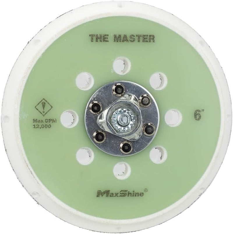 MaxShine 6” Universal Hook & Loop Dual Action Backing Plate | Fits Polishers with 5/16” Thread | Supports Up to 10,000 OPM | Compatible with All Dual Action Polishers for Buffing & Polishing Pads - Image 2