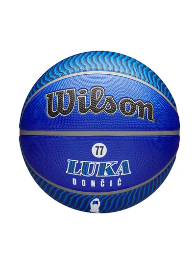 Wilson NBA Player Icon Outdoor Basketball - Luka - Size 7 for +12 years old and Adults - Blue/White
