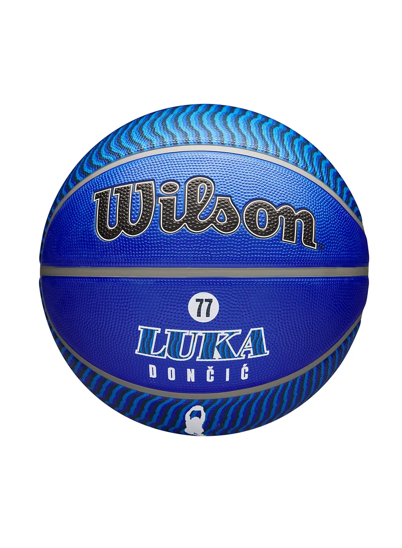Wilson NBA Player Icon Outdoor Basketball - Luka - Size 7 for +12 years old and Adults - Blue/White