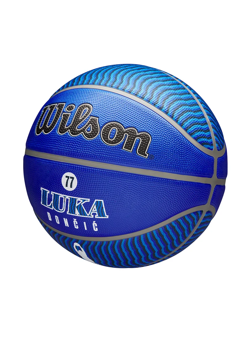 Wilson Blue NBA Player Icon Outdoor Basketball - Luka - Size 7 for +12 years old and Adults - Blue/White  | Best Price UAE