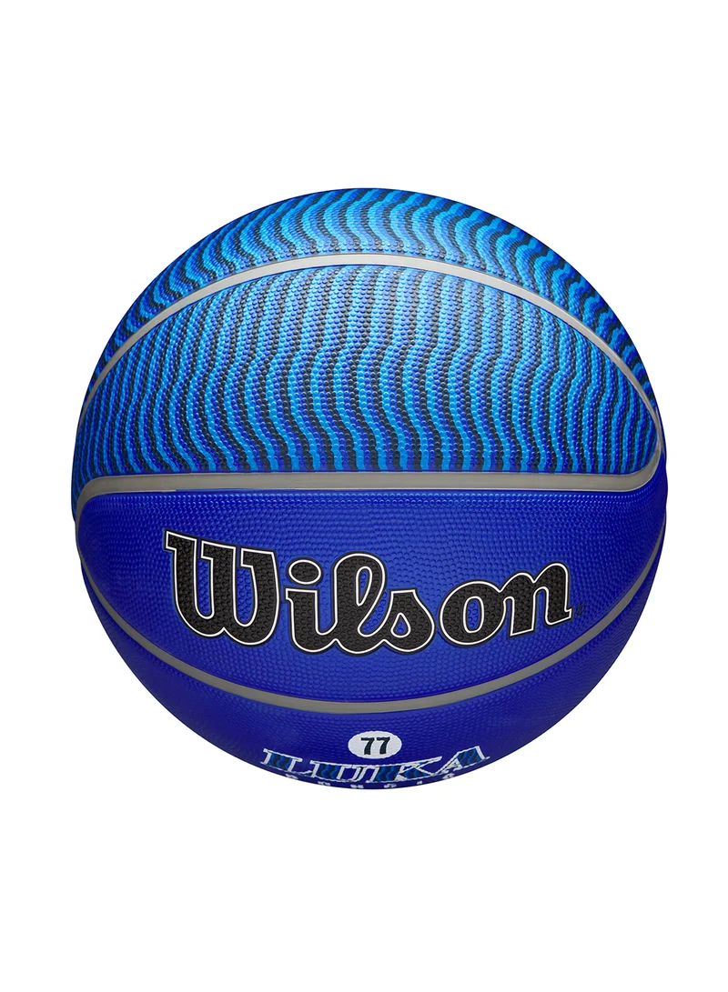 Wilson Blue NBA Player Icon Outdoor Basketball - Luka - Size 7 for +12 years old and Adults - Blue/White  | Best Price UAE