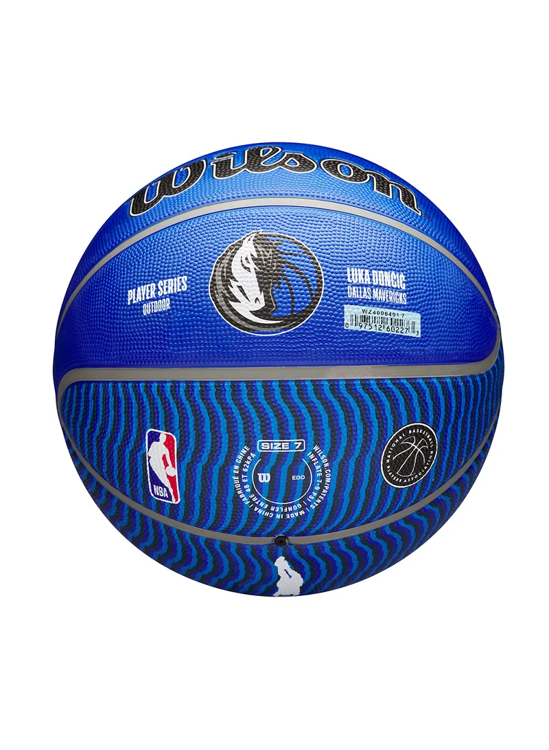Wilson Blue NBA Player Icon Outdoor Basketball - Luka - Size 7 for +12 years old and Adults - Blue/White  | Best Price UAE
