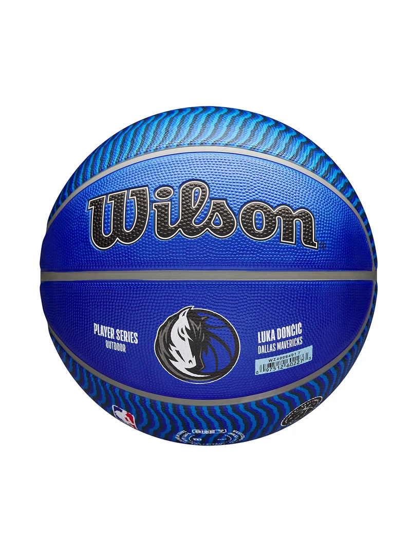 Wilson Blue NBA Player Icon Outdoor Basketball - Luka - Size 7 for +12 years old and Adults - Blue/White  | Best Price UAE