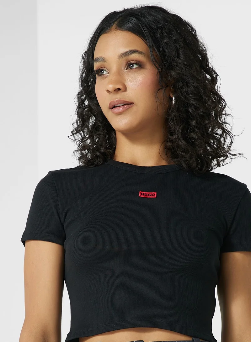 HUGO Crew Neck Crop Top