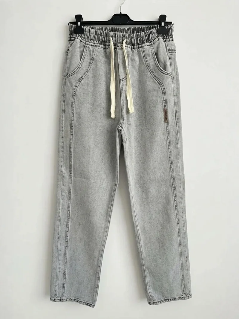 BIG DART BDART Relaxed Fit Denim Pants with Drawstring Waist