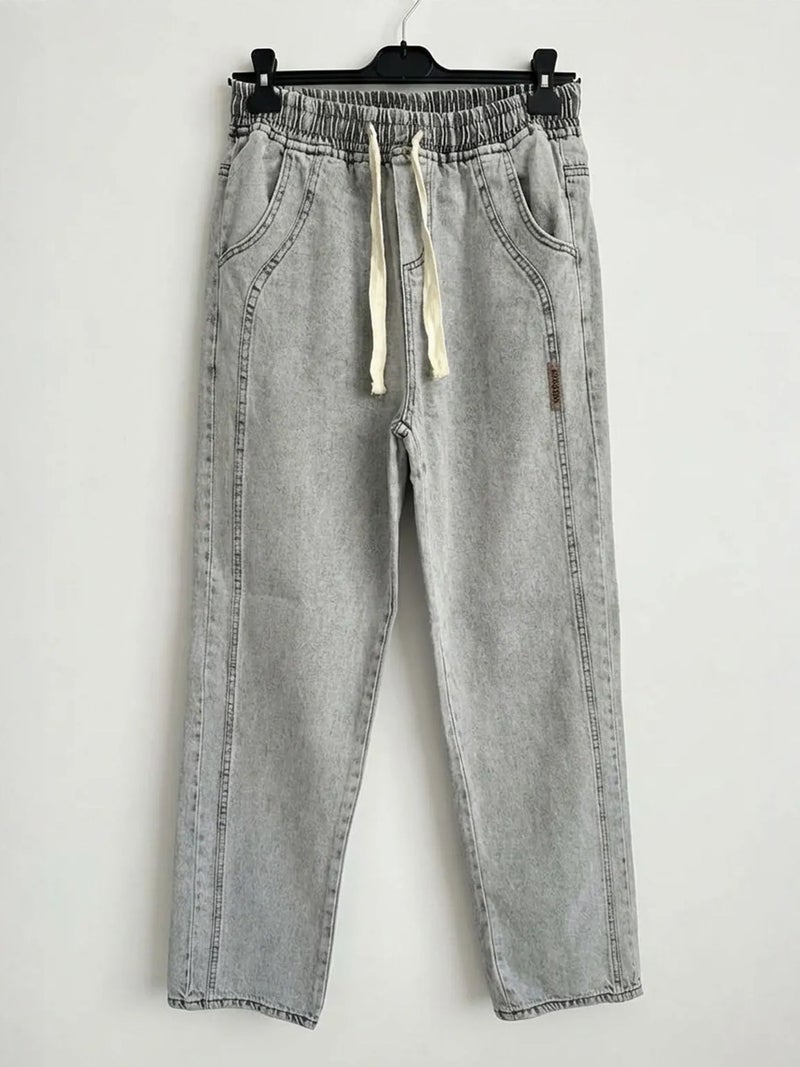 BIG DART BDART Relaxed Fit Denim Pants with Drawstring Waist - Image 1