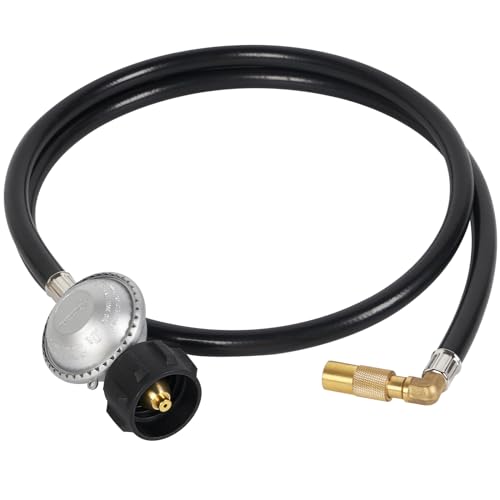 SHINESTAR 5 Feet Propane Regulator Hose for Blackstone 17 & 22 Inch Flat Top Griddle, Connect to Large Propane Tank - Image 1