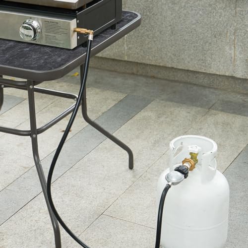 SHINESTAR 5 Feet Propane Regulator Hose for Blackstone 17 & 22 Inch Flat Top Griddle, Connect to Large Propane Tank - Image 4