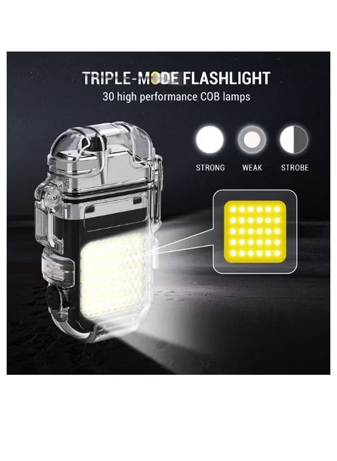 ACLIX Rechargeable Colourful Lighter with Transparent Case & Waterproof ARC Electric USB Camping Flash light  - Image 2