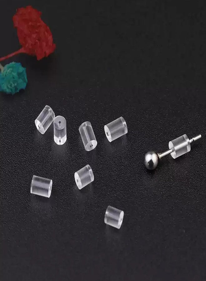 Melimarry Clear Silicone Earring Backs, 200 Pack Hypoallergenic Replacement Stoppers for Stud, Post, Hoop, Fishhook Earrings - Image 1