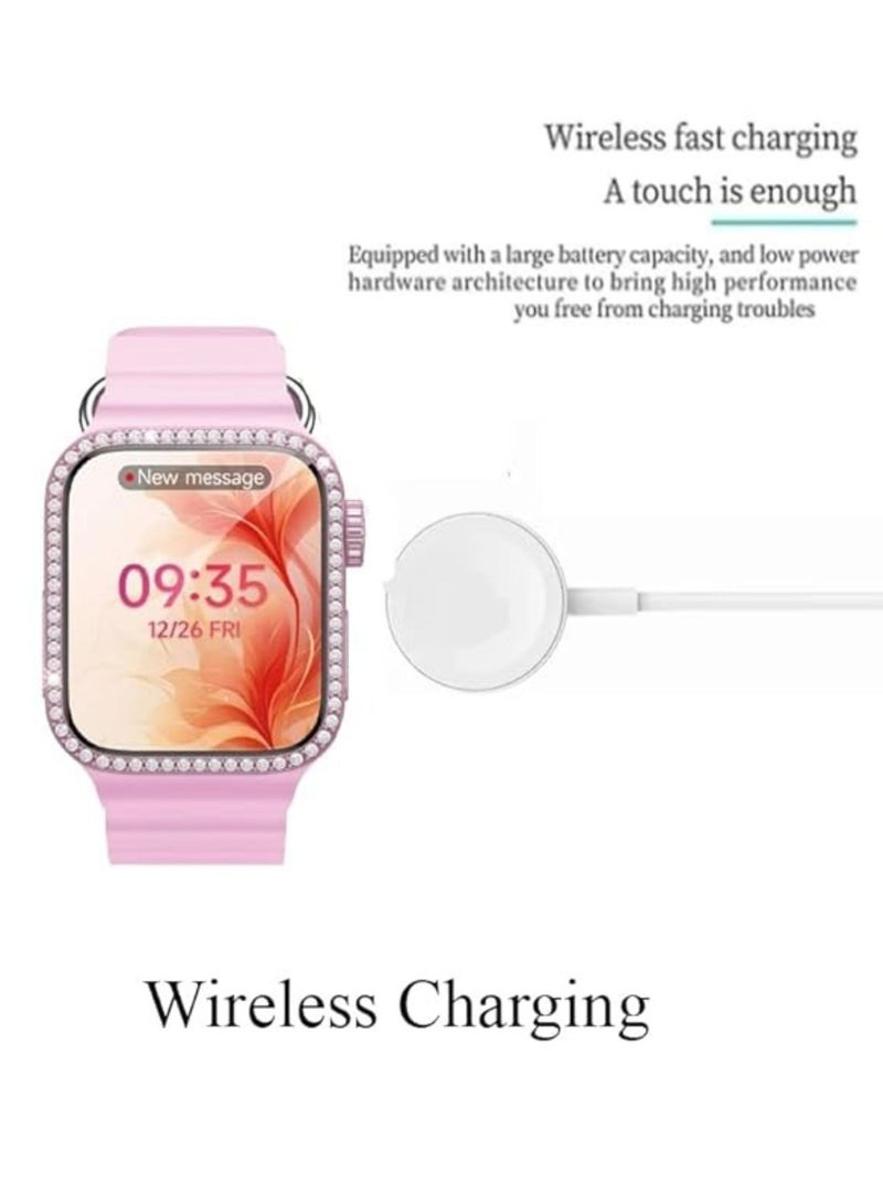 modio MW19 Mini Smart Watch With 36mm Display 4 Pair Straps Necklace and Bracelate Designed For Womens  - Image 4