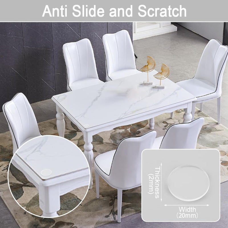 Maylanny مايلاني ممتص صدمات شديد النعومة ذاتي اللصق لسطح الطاولة الزجاجية، شفاف مضاد للانزلاق والخدش للطاولات الزجاجية، وسادات مطاطية لفاصل سطح الطاولة الزجاجية، لتجنب حركة الزجاج (دائرية، 24 قطعة)، شفاف - Image 4