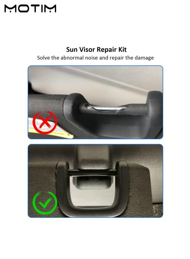 موتيم 2 عبوة طقم أنبوب إصلاح حاجب الشمس يناسب جيب رانجلر JKK JKU 2007 إلى 2017، إكسسوارات بديلة ومثبتة ومشدودة بدون انزلاق، طقم إصلاح حاجب الشمس من جانب السائق والراكب - Image 3