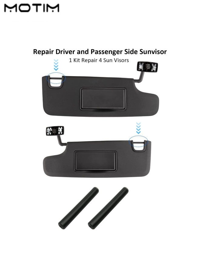 موتيم 2 عبوة طقم أنبوب إصلاح حاجب الشمس يناسب جيب رانجلر JKK JKU 2007 إلى 2017، إكسسوارات بديلة ومثبتة ومشدودة بدون انزلاق، طقم إصلاح حاجب الشمس من جانب السائق والراكب - Image 1