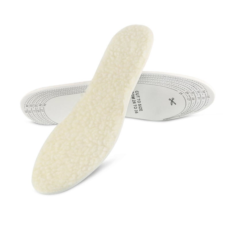Warm Wool Insoles EU 26-35: Toasty Freezing Temperature Protection - Soft Latex Foam Base Comfort, Odor Reducing Moisture Absorption Winter Shoe Inserts for Cold Weather Outdoor Activities, Kids Foot - Image 2