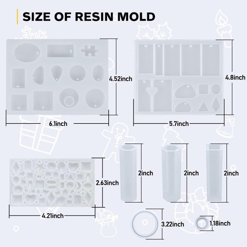 IGaiety Resin Jewelry Making Kit 240 Pcs Silicone Epoxy Resin Mold Keychain Starter Kit Bundle with Resin Molds and Pigments Tools for Resin Beginners Adults Jewelry Earring Making - Image 3