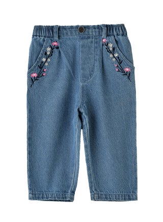 Girls Denim Pants with Floral Embroidery - pzsku/ZBCCB9388F590BAA6BAEFZ/45/_/1729853418/703944bb-9de3-4567-84b7-5f164cbf1ed8
