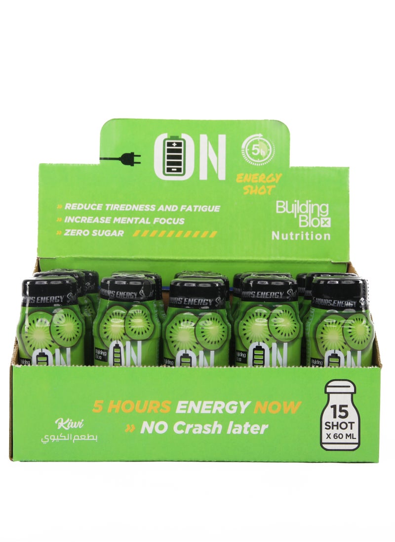 Building Blox - ON Energy Shot -  KIWI  (Pack of 15 Servings) - Image 1