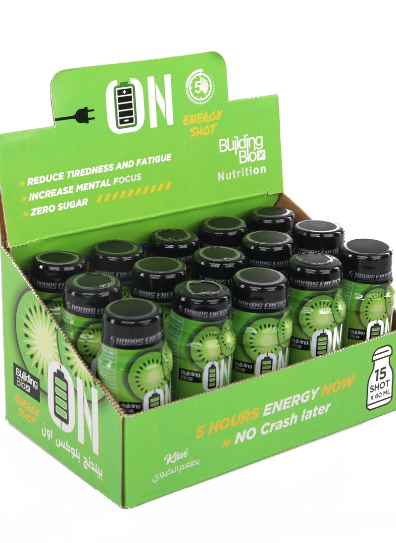 Building Blox - ON Energy Shot -  KIWI  (Pack of 15 Servings) - Image 1