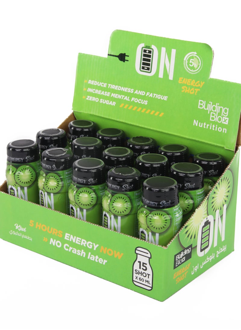 Building Blox - ON Energy Shot -  KIWI  (Pack of 15 Servings) - Image 1