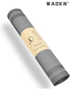 WAOKN Set of 8 Placemats, Non-Slip Crossweave Woven Vinyl Insulation Place Mat Washable Table Mats For Restaurants Party Decoration 45 x 30 cm(Grey)  - Image 5