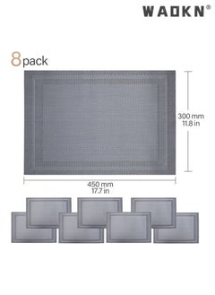 WAOKN Set of 8 Placemats, Non-Slip Crossweave Woven Vinyl Insulation Place Mat Washable Table Mats For Restaurants Party Decoration 45 x 30 cm(Grey)  - Image 3