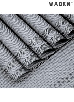 WAOKN Set of 8 Placemats, Non-Slip Crossweave Woven Vinyl Insulation Place Mat Washable Table Mats For Restaurants Party Decoration 45 x 30 cm(Grey)  - Image 2